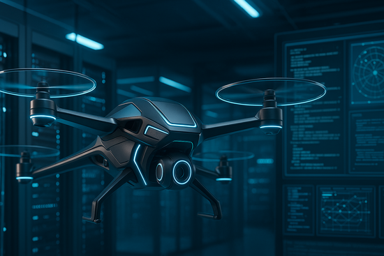 one Futuristic drone in ICT/IT area 1900x800