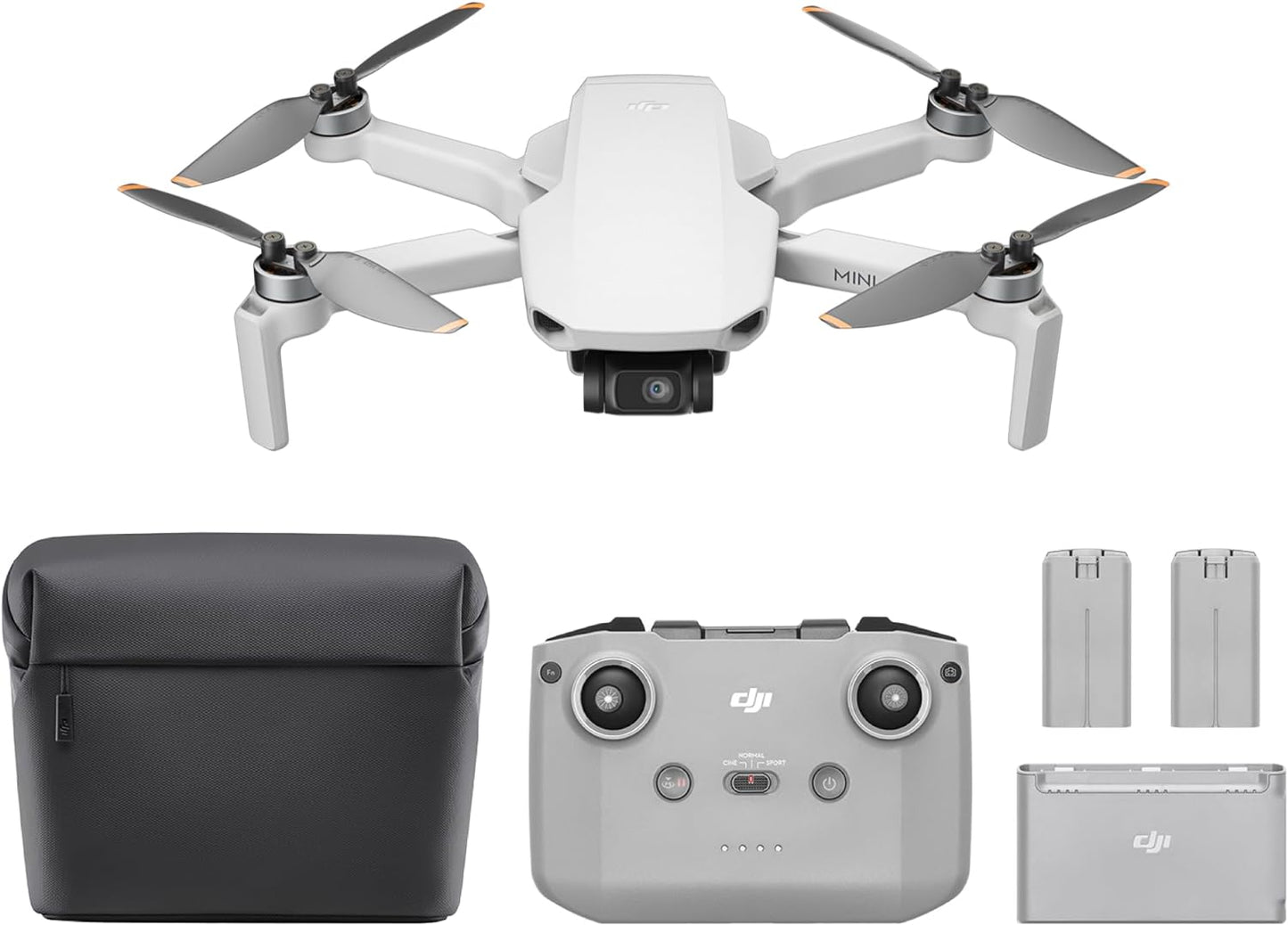 DJI Mini 2 Fly More Combo Drohne mit 4K UHD Kamera, 3-Achsen Gimbal, 93 Min Flugzeit, Automatische Rückkehr, unter 249 g, QuickShots