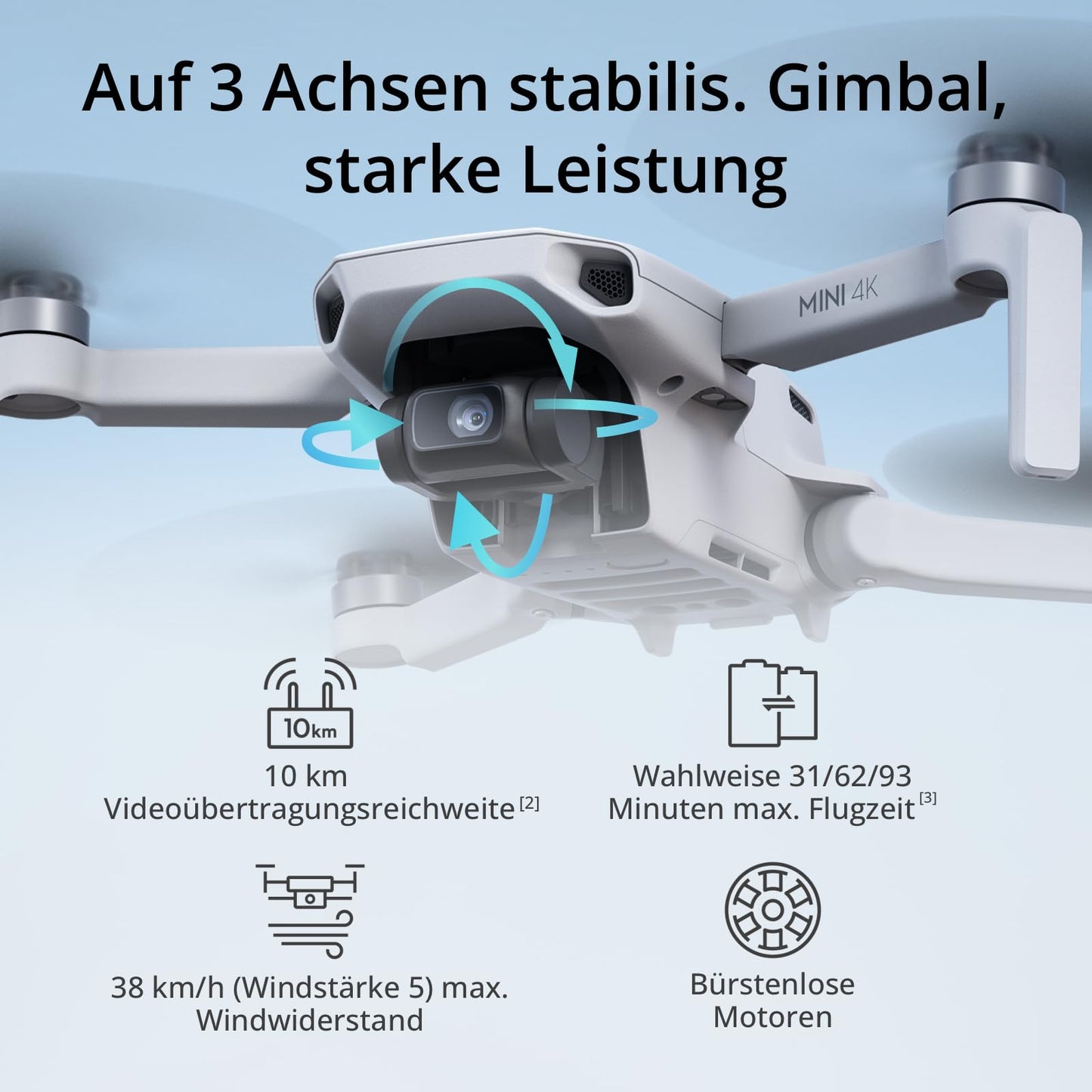 DJI Mini 2 Fly More Combo Drohne mit 4K UHD Kamera, 3-Achsen Gimbal, 93 Min Flugzeit, Automatische Rückkehr, unter 249 g, QuickShots