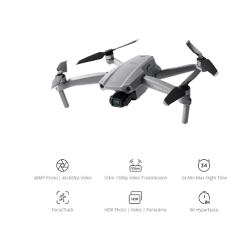 DJI Mavic Air 2/Mavic Air 2 Fly More Combo Kameradrohne mit 4K Gimbal, 34 Minuten Flugzeit, 10 km 1080p Videoübertragung, Original