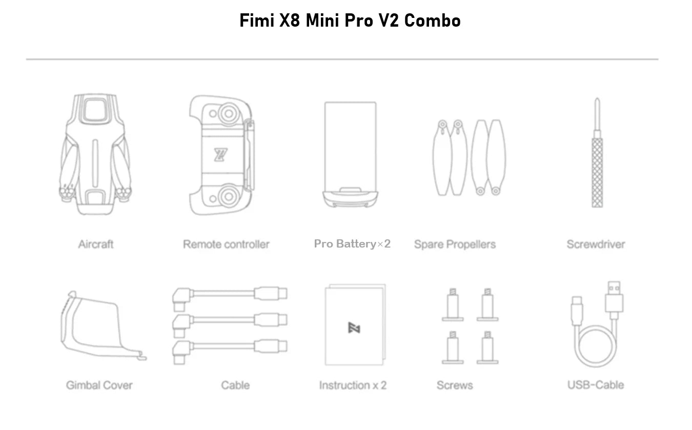 Fimi X8 Mini Pro V2 4K Kamera mit Level-5-Windwiderstand