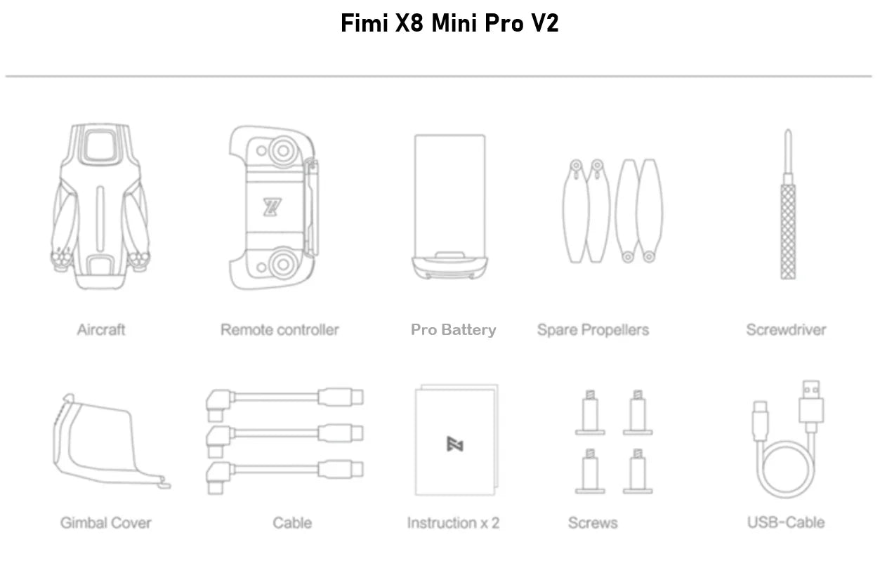 Fimi X8 Mini Pro V2 4K Kamera mit Level-5-Windwiderstand